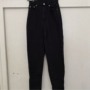 h&m plain black mom jeans